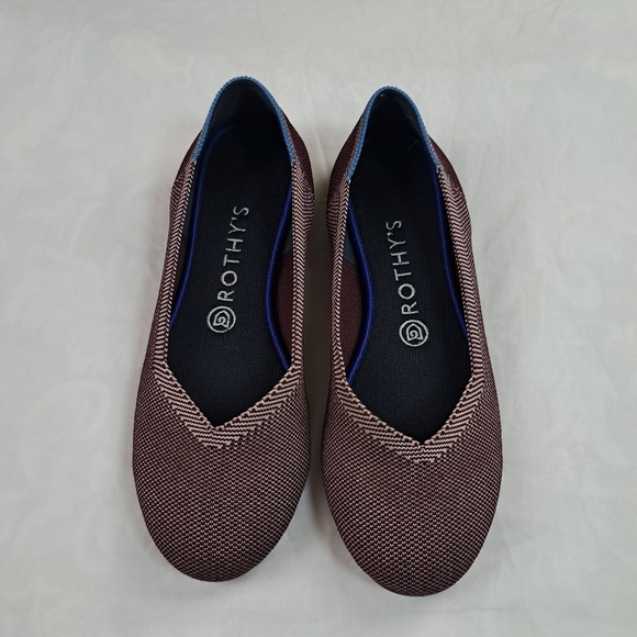 Rothy's Birdseye Plum Round Toe Flats Size 8.5W - Picture 1 of 10